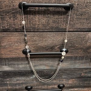 American Eagle Silver Fashion Necklace with Blue Accents